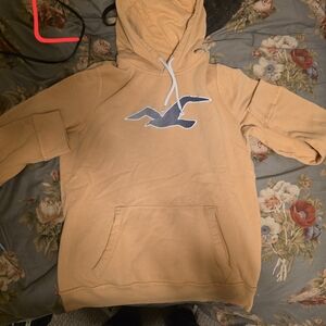 Men's Tan Hoodie with Bird Logo